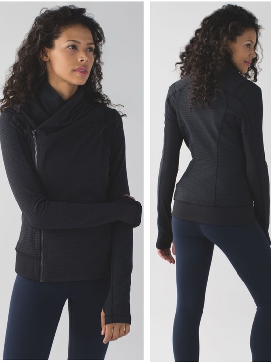 lululemon athletica Sweaters - Lululemon Bhakti Yoga Jacket Luon Pique Black Dark Slate Black Size 6